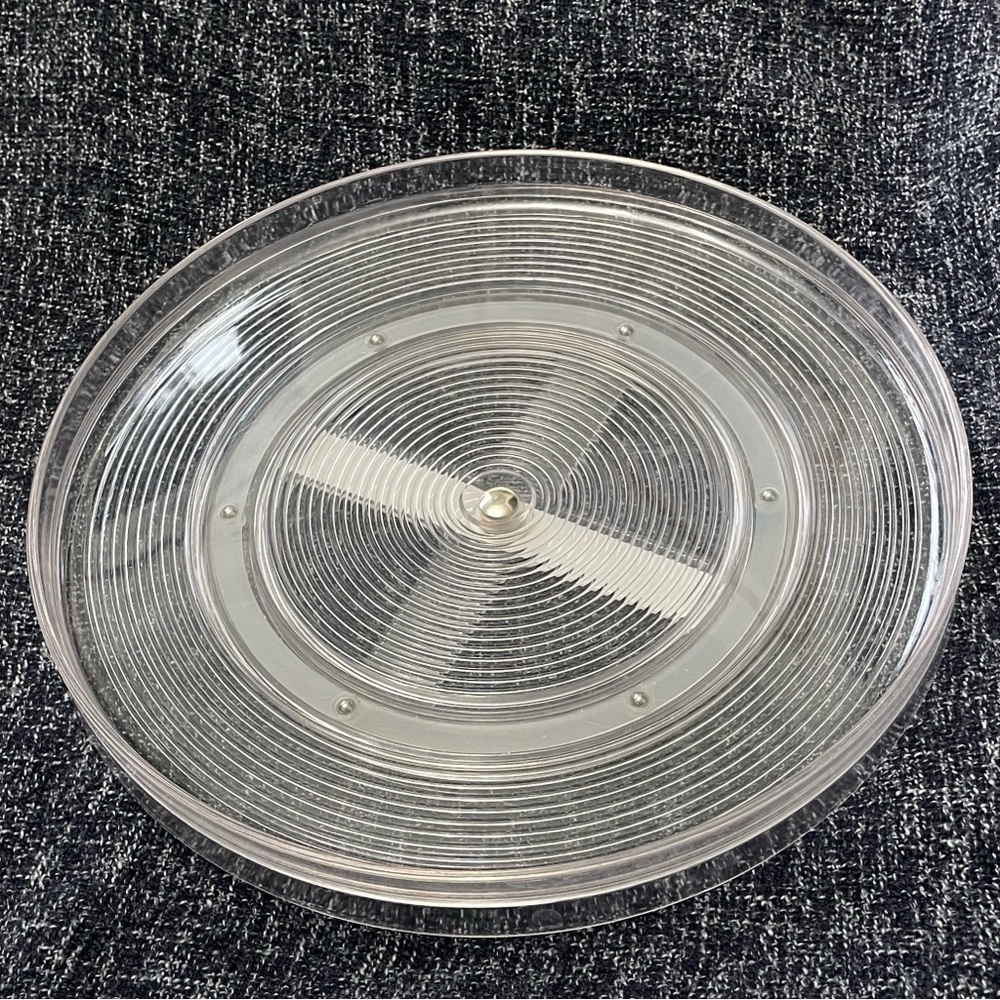 Lazy Susan Organizer Recycled Clear Plastic 11 Inch